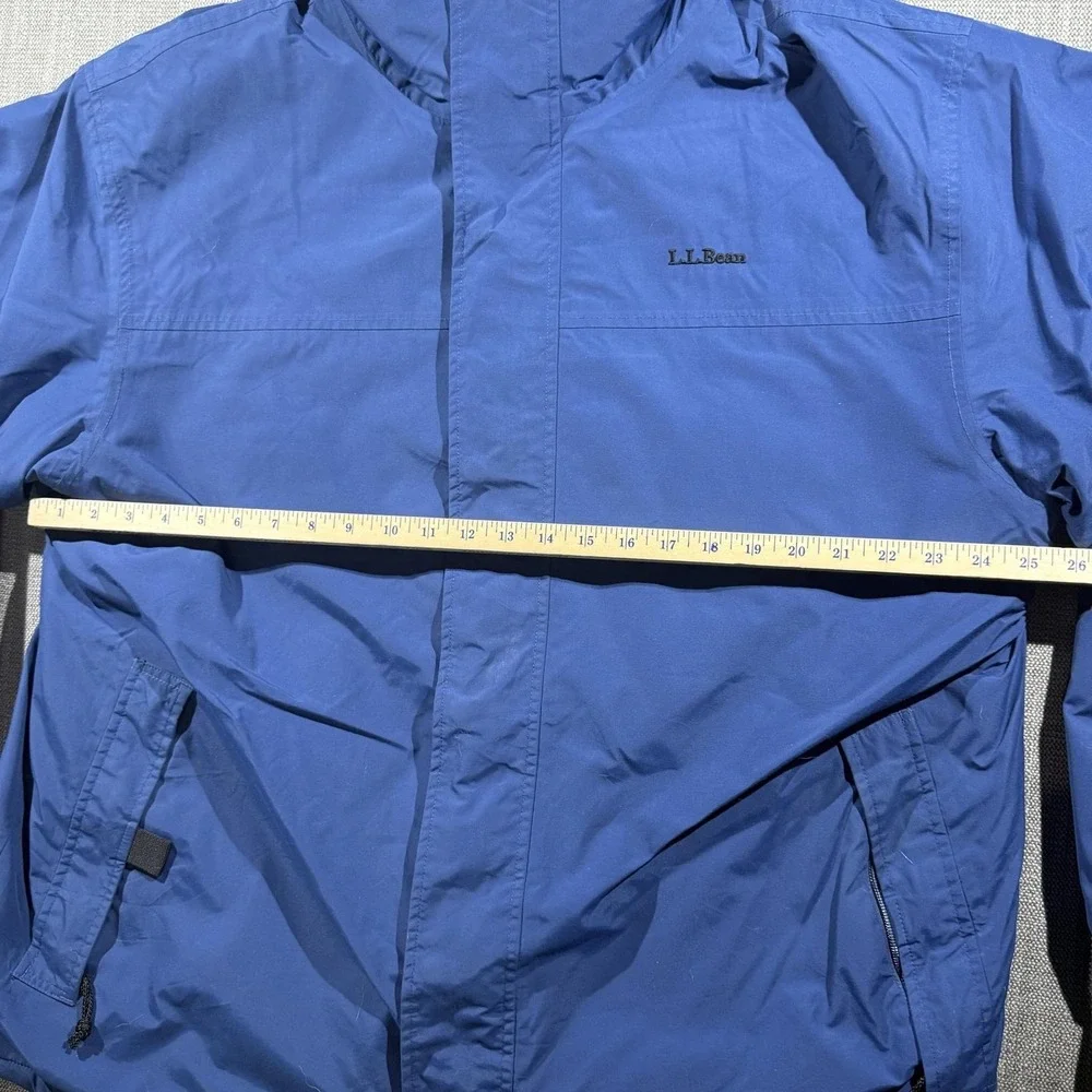 L.L. Bean Jacket Mens XLT Blue Fleece Lined Full Zip Winter Windbreaker Outdoor